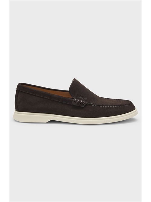 Mocassini in pelle scamosciata con logo stampato a impressione BOSS | SIENNE_LOAF202-50543083